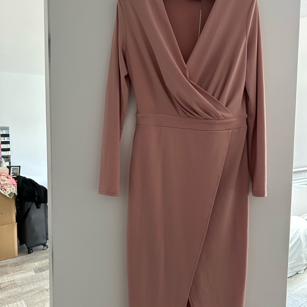 Elegant Mauve Wrap Dress